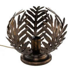 Tischleuchte Felce als Farn in Bronze, Höhe 24 cm