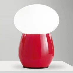 Tischleuchte Freddy, rot, Höhe 30 cm, Glas geblasen, E27