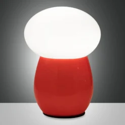 Tischleuchte Freddy, rot, Höhe 30 cm, Glas geblasen, E27