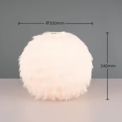 Tischleuchte Furry, Höhe 24 cm, sandfarben, Synthetik-Plüsch