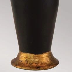 Tischleuchte Gallier, schwarz/weiß, Textil, 63,5 cm hoch