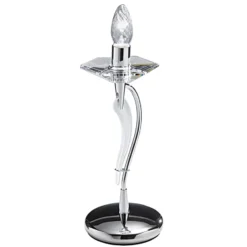 Tischleuchte Icaro mit Kristallglas, chrom