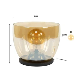 Tischleuchte Kopje, Höhe 41 cm, amber, Glas, E27