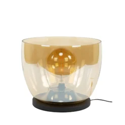 Tischleuchte Kopje, Höhe 41 cm, amber, Glas, E27