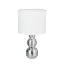 Tischleuchte Lova, weiß/silber, Höhe 29 cm, Glas/Keramik E27