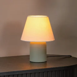 Tischleuchte Macia, grün/beige, Höhe 27 cm, Keramik/Stoff