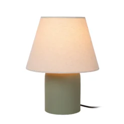 Tischleuchte Macia, grün/beige, Höhe 27 cm, Keramik/Stoff