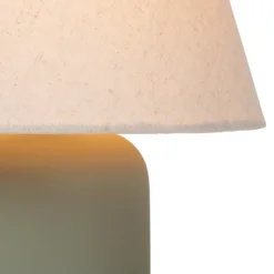 Tischleuchte Macia, grün/beige, Höhe 27 cm, Keramik/Stoff