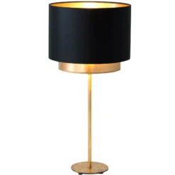 Tischleuchte Mattia, Chintz schwarz/gold
