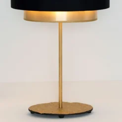 Tischleuchte Mattia, oval, doppelt, schwarz/gold