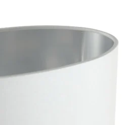 Tischleuchte Mattia, oval, doppelt, weiß/silber