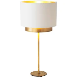Tischleuchte Mattia, Perla silk weiß/gold