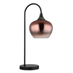 Tischleuchte Maxy, kupfer/schwarz, Glas, 54 cm hoch, E27