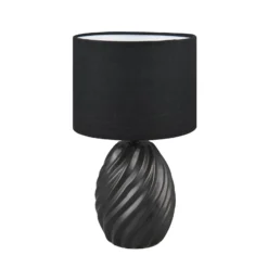 Tischleuchte Melva, schwarz matt, Ø 18 cm, Keramik, E14