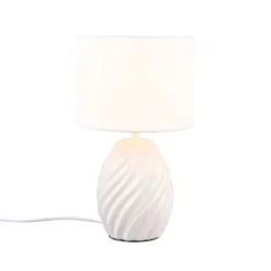 Tischleuchte Melva, weiß matt, Ø 18 cm, Keramik, E14