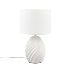 Tischleuchte Melva, weiß matt, Ø 18 cm, Keramik, E14