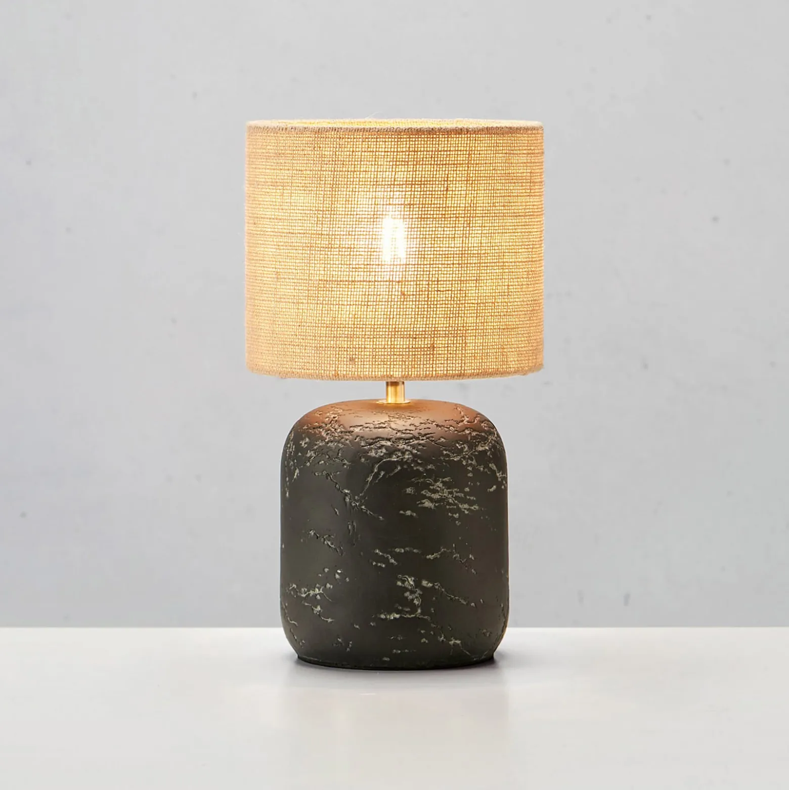 Tischleuchte Montagna, Beton, Jute, Höhe 45 cm
