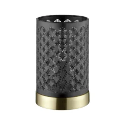 Tischleuchte Neolia, Höhe 19 cm, schwarz/goldfarben, Metall