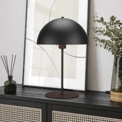 Tischleuchte Nola, schwarz/gold, Höhe 45 cm, Metall