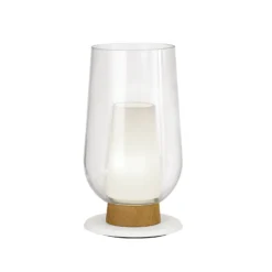 Tischleuchte Nora, weiß-transparent, Höhe 33cm, Glas, Metall