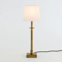Tischleuchte PALMARIA, gold/weiß, Höhe 52 cm, Metall, E14