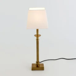 Tischleuchte PALMARIA, gold/weiß, Höhe 52 cm, Metall, E14