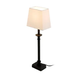 Tischleuchte PALMARIA, schwarz/weiß, Höhe 52 cm, Metall, E14