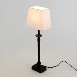 Tischleuchte PALMARIA, schwarz/weiß, Höhe 52 cm, Metall, E14
