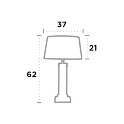 Tischleuchte Pedestal, silber mit Schirm in Creme