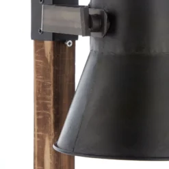 Tischleuchte Plow, schwarz/holz dunkel