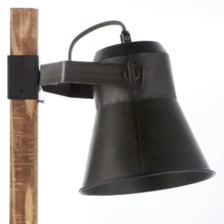 Tischleuchte Plow, schwarz/holz dunkel