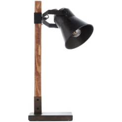 Tischleuchte Plow, schwarz/holz dunkel