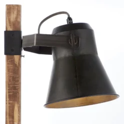 Tischleuchte Plow, schwarz/holz dunkel