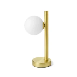 Tischleuchte Pomi, 1-flammig, goldfarben, Glas, Höhe 28 cm