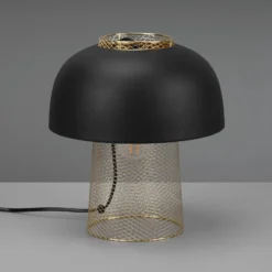 Tischleuchte Punch, schwarz/gold, Ø 25 cm