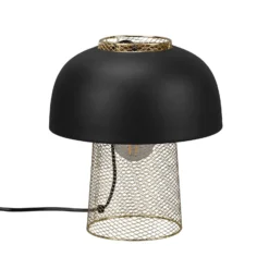 Tischleuchte Punch, schwarz/gold, Ø 25 cm