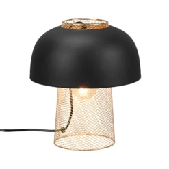 Tischleuchte Punch, schwarz/gold, Ø 25 cm