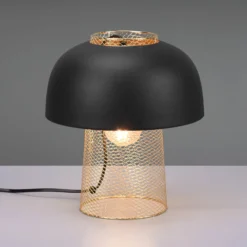 Tischleuchte Punch, schwarz/gold, Ø 25 cm