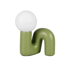 Tischleuchte Quinn, grün, Höhe 22 cm, Keramik/Glas, G9