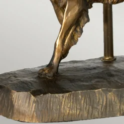 Tischleuchte Rufus, bronze-patina/creme, Leinen, Resin