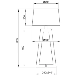 Tischleuchte Sacha LT aus Textil und Holz