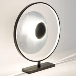 Tischleuchte Satellite in Silber-Schwarz Höhe 58cm