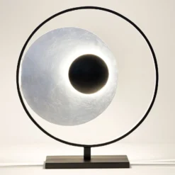 Tischleuchte Satellite in Silber-Schwarz Höhe 58cm