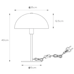 Tischleuchte Siemon aus Stahl, Ø 25 cm, ockergelb