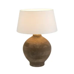Tischleuchte SORATTE, natur/écru, Höhe 48 cm, Mangoholz, E27