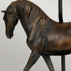 Tischleuchte Spirit, bronze-patina/creme, Leinen, Resin