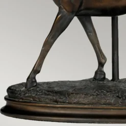 Tischleuchte Spirit, bronze-patina/creme, Leinen, Resin
