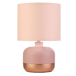 Tischleuchte Tamsin, pink, Metall/Textil, Höhe 27 cm, E14