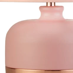 Tischleuchte Tamsin, pink, Metall/Textil, Höhe 27 cm, E14