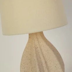 Tischleuchte Twist, beige, Höhe 46 cm, Textil/Keramik